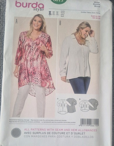 Burda 6615 bluse donna - bluse, plus